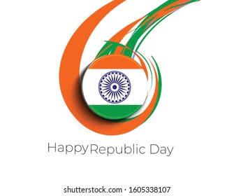 Indian Republic day concept with text 26 January.