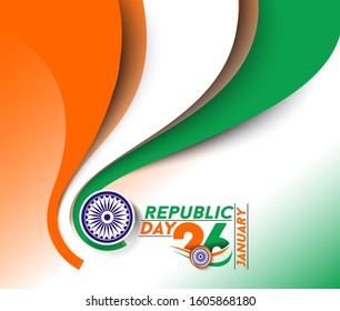 Indian Republic day concept with text 26 January.