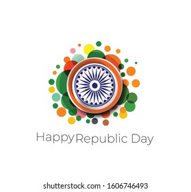 Indian Republic day concept with text 26 January.