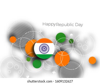Indian Republic day concept with text 26 January.