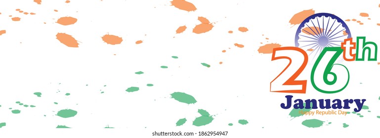 Indian Republic day concept with text 26 January.