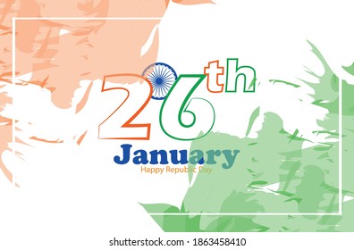 Indian Republic day concept with text 26 January.