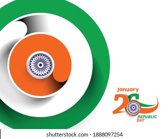 Indian Republic day concept with text 26 January. Vector illustration Design.