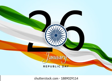 Indian Republic day concept with text 26 January.