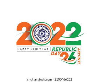 Indian Republic day concept with text 26 January. Vector illustration Design.