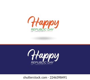 Indian Republic day concept with text 26 January