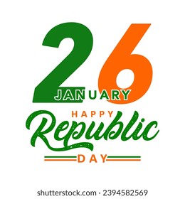Indian republic day concept with text 26 january. vector illustration design.