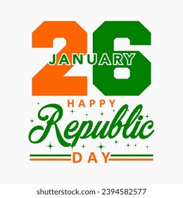 Indian republic day concept with text 26 january. vector illustration design.