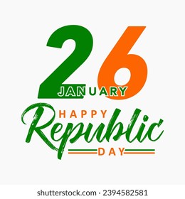 Concepto del día de la república india con texto del 26 de enero. diseño de ilustración vectorial.