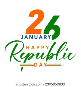 Indian republic day concept with text 26 january vector illustration design