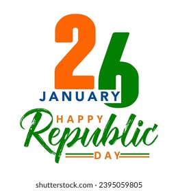 Indian republic day concept with text 26 january vector illustration design