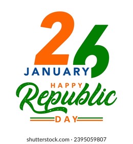 Indian republic day concept with text 26 january vector illustration design