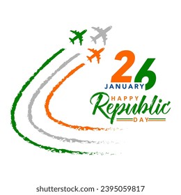 Indian republic day concept with text 26 january vector illustration design