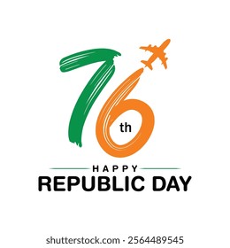Indian Republic day concept with text 26 january vector illustration.