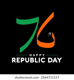 Indian Republic day concept with text 26 january vector illustration.