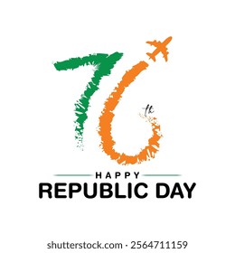 Indian republic day concept with text 26 january vector illustration.