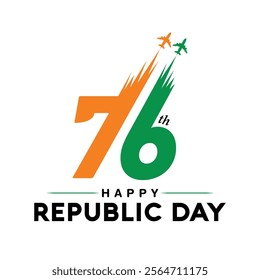 Indian Republic day concept with text 26 january vector illustration.