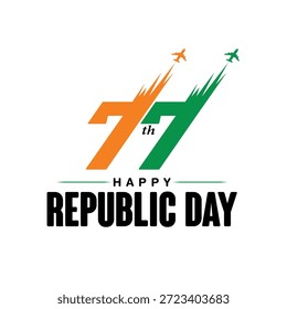 Indian Republic day concept with text 26 january vector illustration.