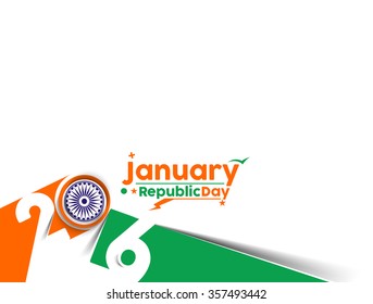 Indian Republic day concept with text 26 January.