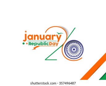 Indian Republic day concept with text 26 January.