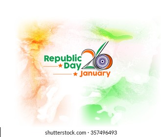 Indian Republic day concept with text 26 January.