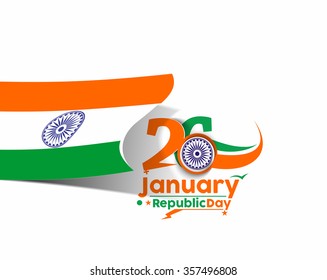 Indian Republic day concept with text 26 January.
