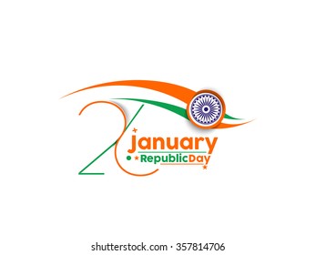 Indian Republic day concept with text 26 January.