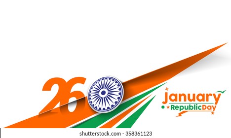 Indian Republic day concept with text 26 January.