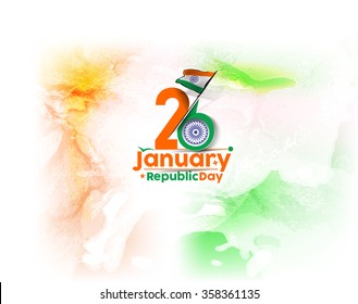 Indian Republic day concept with text 26 January.