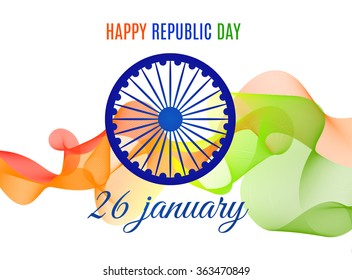 Indian Republic day concept with text 26 January.
