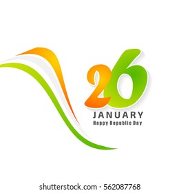 Indian Republic day concept with text 26 January.