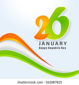 Indian Republic day concept with text 26 January.