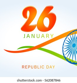 Indian Republic day concept with text 26 January.