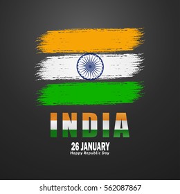 Indian Republic day concept with text 26 January.
