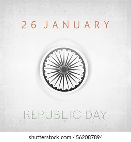 Indian Republic day concept with text 26 January.
