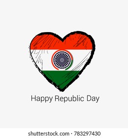Indian Republic day concept with text 26 January.