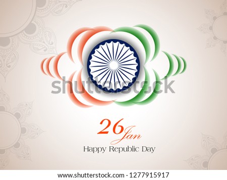 Indian Republic day concept with text 26 January. - Vector