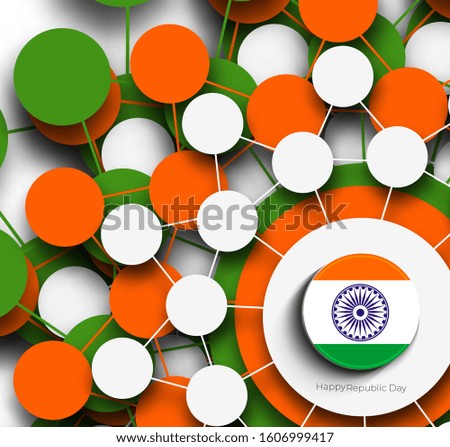 Indian Republic day concept with text 26 January.