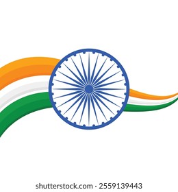 Indian republic day concept with tricolor and ashoka chakra. 26 january media post, poster, banner, web banner, print design. republic day greetings