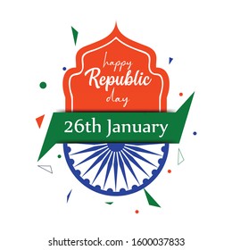 Indian Republic Day creative concept with ashoka chakra.