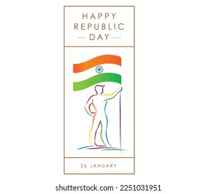 Indian Republic Day creative concept with illustration.