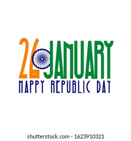 Indian Republic day design with text 26 January.