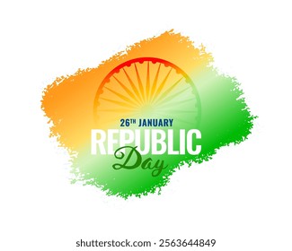 indian republic day event background with tricolor grungy effect vector
