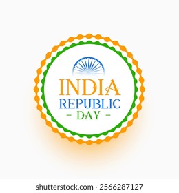 indian republic day event circular label design vector