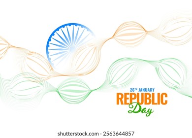 indian republic day flag background with ashok chakra design vector