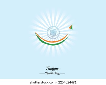 Indian republic day. flag with a smile sign. Indian republic day concept. vector illustrations.