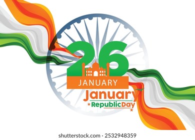 Indian republic day in flat design