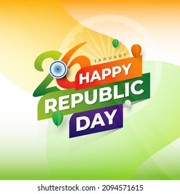 Indian Republic Day Greeting Background Template