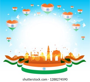 Indian Republic day and Independence Day celebration background concept