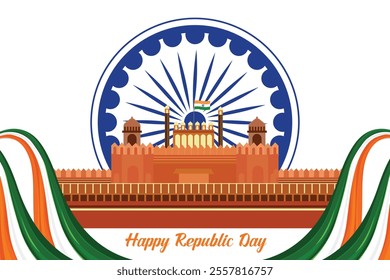 Indian Republic Day Or Independence Day Red Fort Delhi India Vector